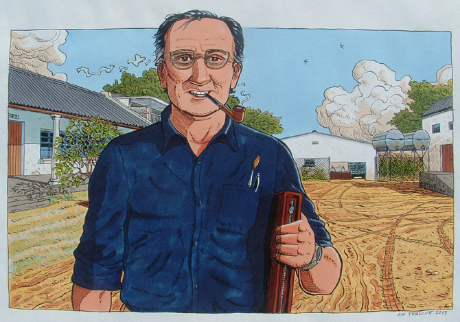 Alan Taylor, sketched by one of his pupils, Adam Truscott (Hervey 1982 - 1984)